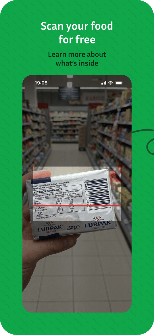 Scan your food for free - Learn more about what's inside.