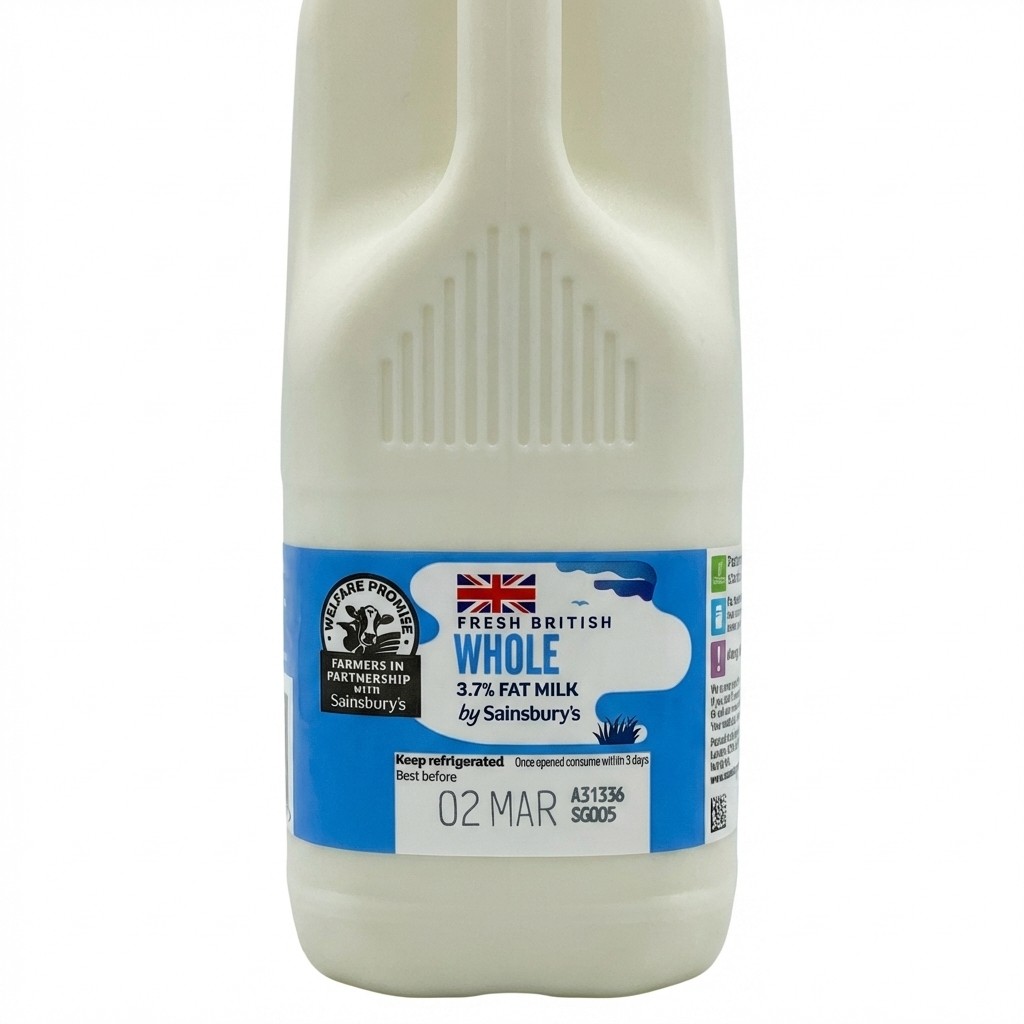 Sainsbury's Fresh British Whole Milk 3.7% 2.272L