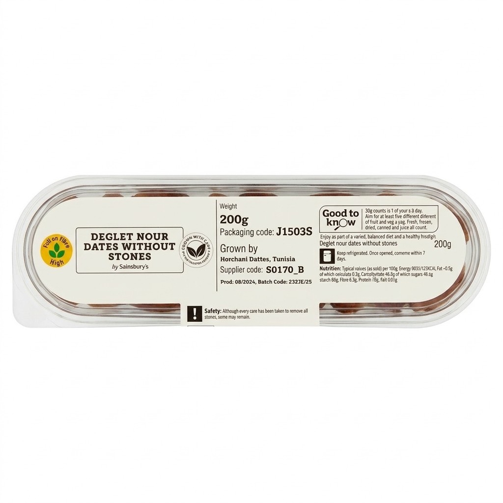 Sainsbury's Deglet Nour Dates Without Stones 200g