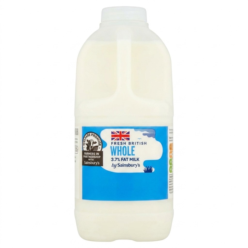 Sainsbury's Whole Fresh British Milk 2.272L