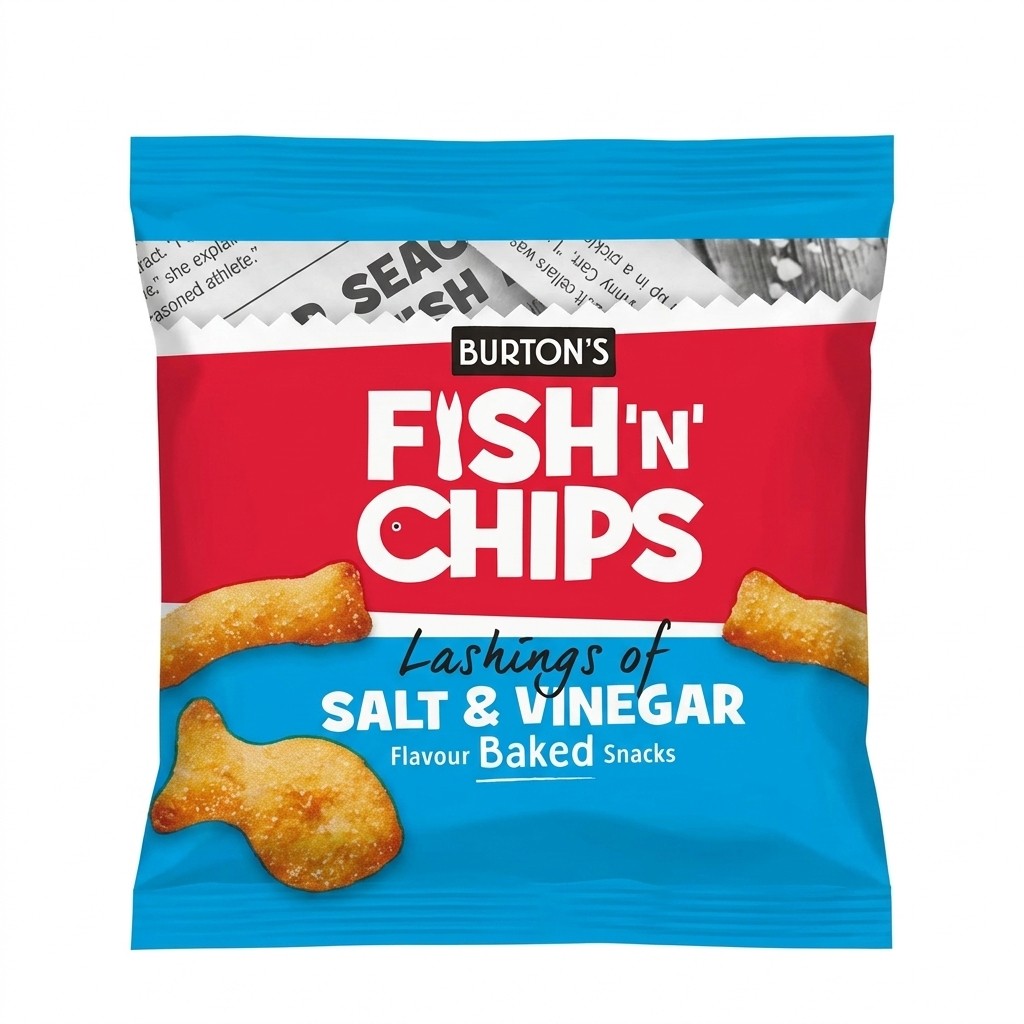 Burton's Fish 'n' Chips Salt & Vinegar 125g
