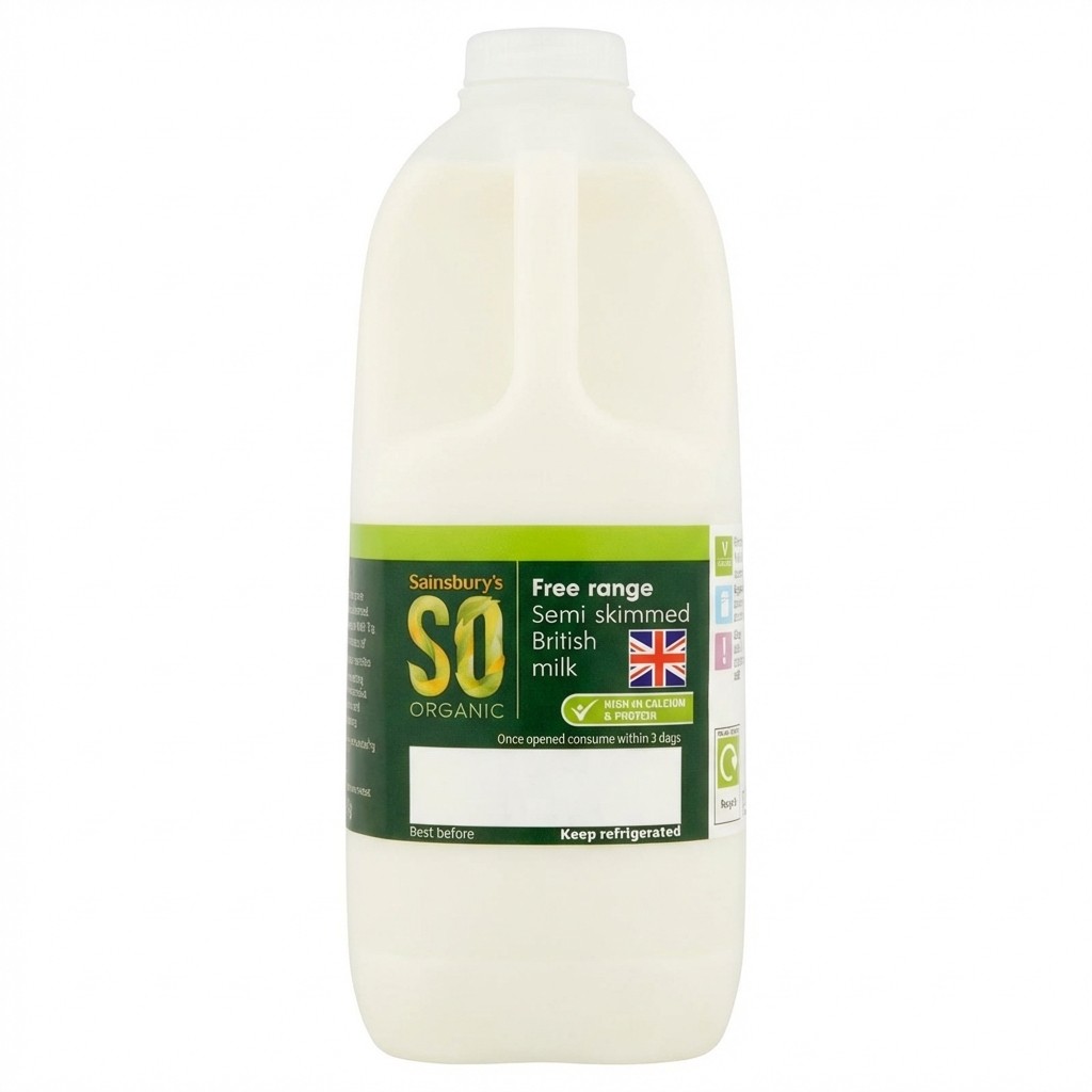 Sainsbury's SO Organic Semi Skimmed Milk 1.136l
