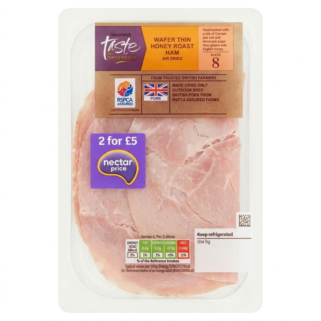 Sainsbury's Taste the Difference Wafer Thin Honey Roast Ham 120g