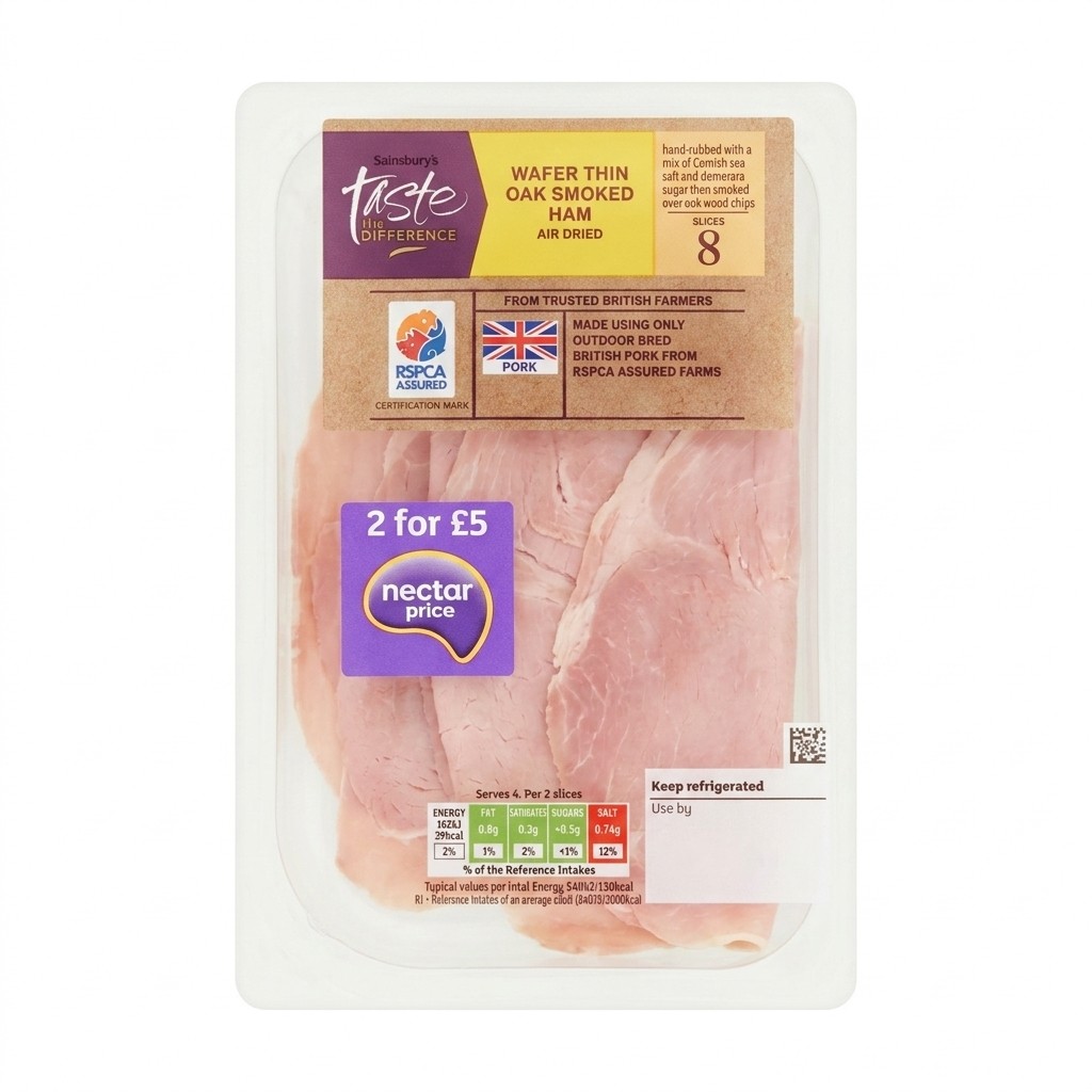 Sainsbury's Wafer Thin Oak Smoked Ham 120g