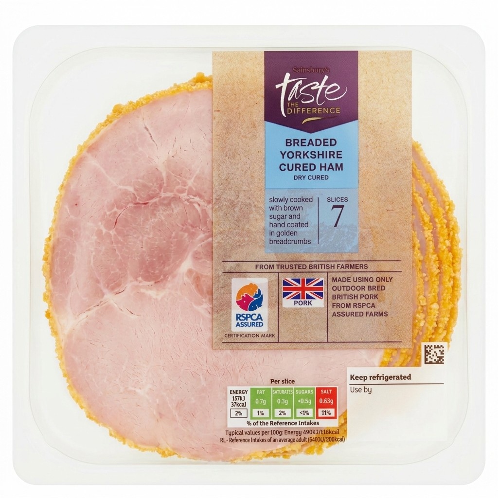 Sainsbury's Taste the Difference Breaded Yorkshire Cured Ham 225g