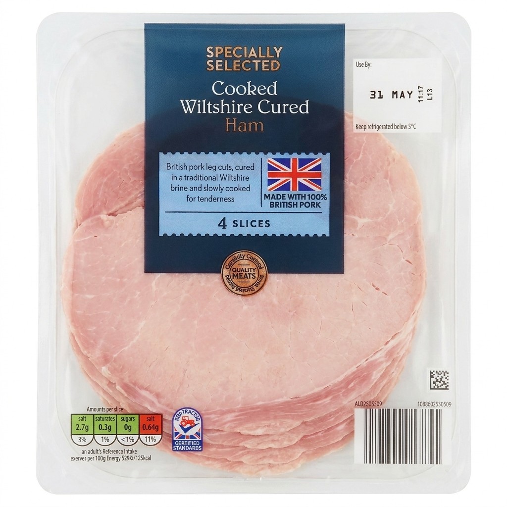 Specially Selected Cooked Wiltshire Cured Ham 120g
