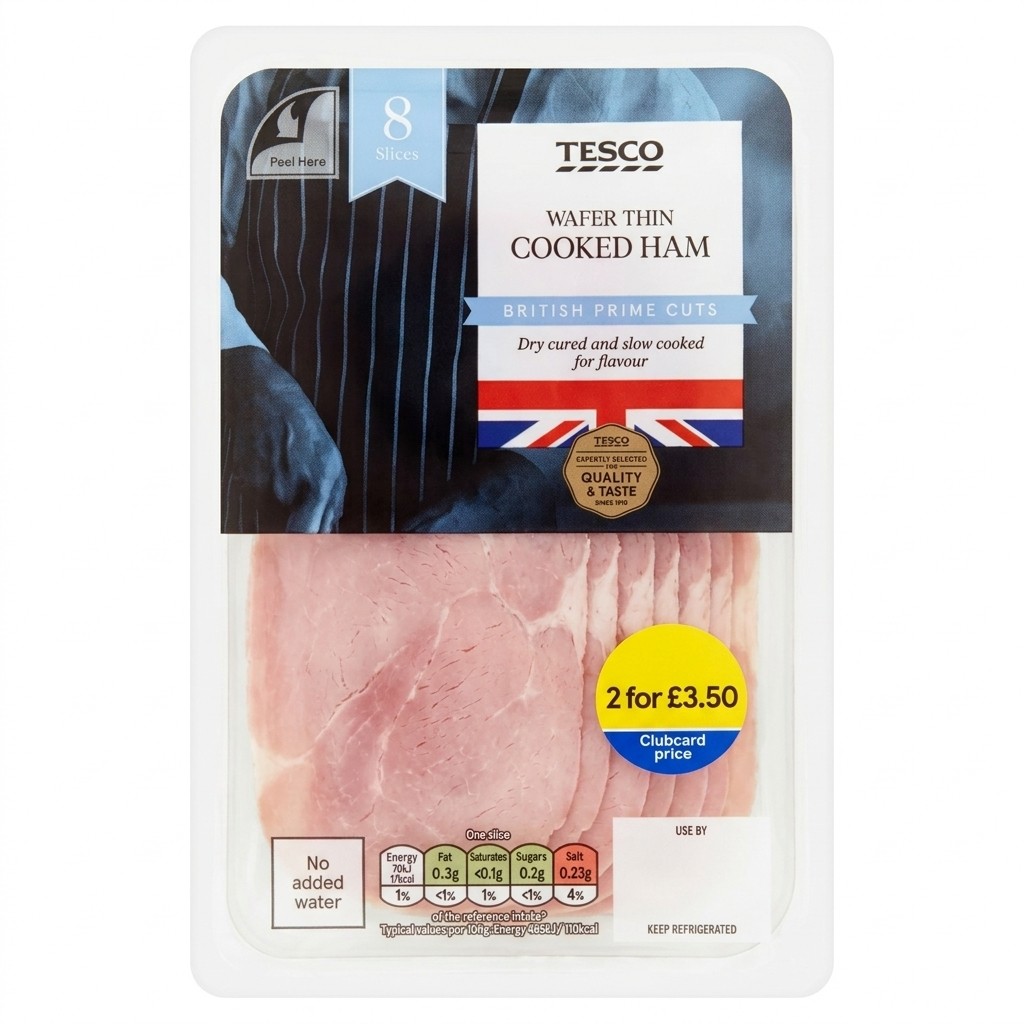 Tesco Wafer Thin Cooked Ham 120g