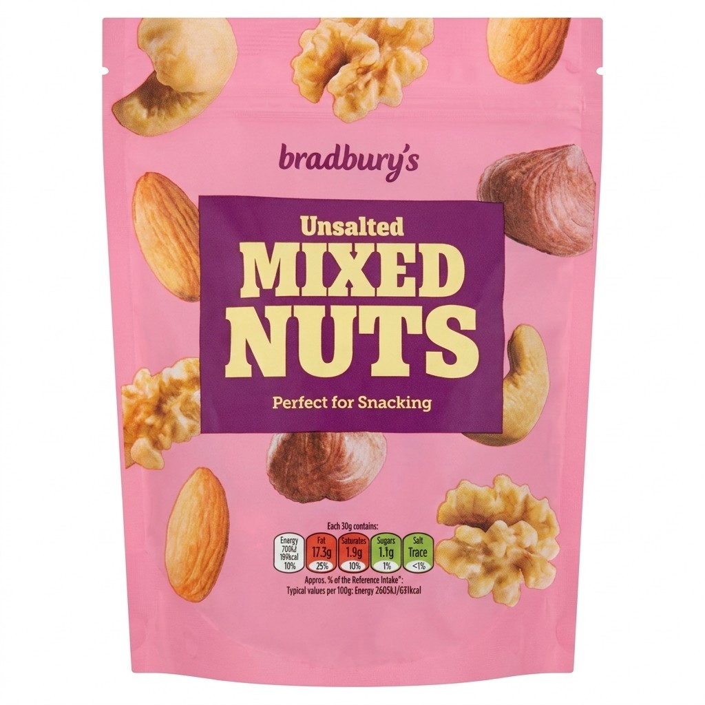 Bradbury's Unsalted Mixed Nuts 200g