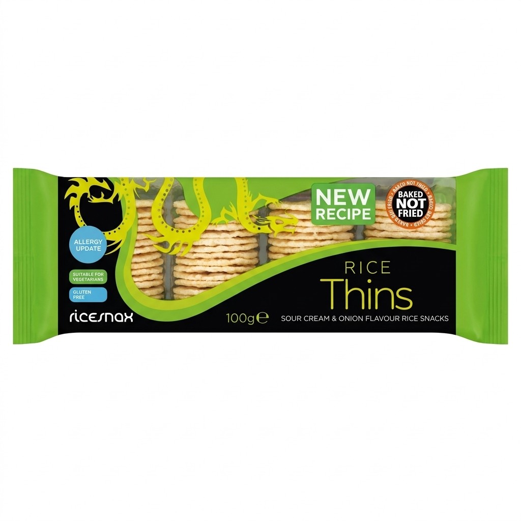 RiceMax Rice Thins Sour Cream & Onion 100g