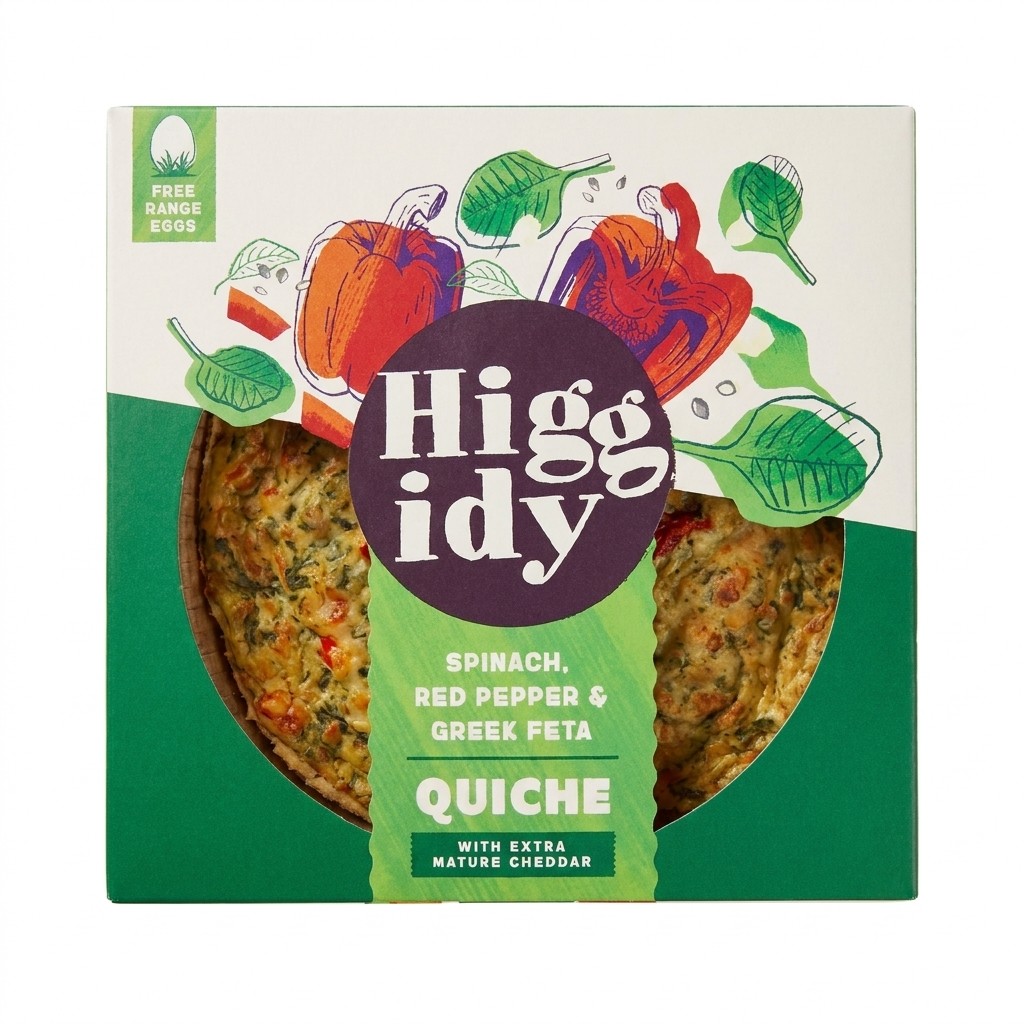 Higgidy Spinach, Red Pepper & Greek Feta Quiche 400g