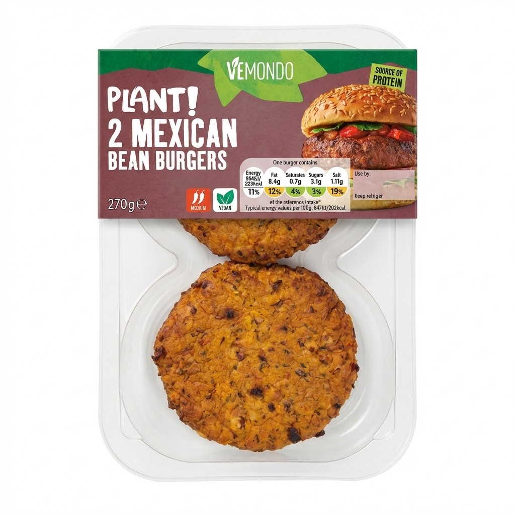 Vemondo 2 Mexican Bean Burgers 220g