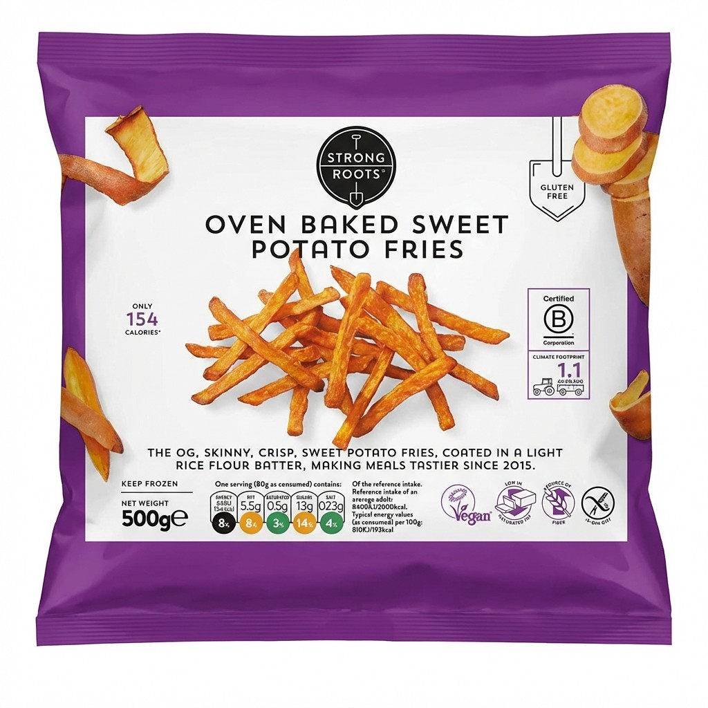 Strong Roots Oven Baked Sweet Potato Fries 500g