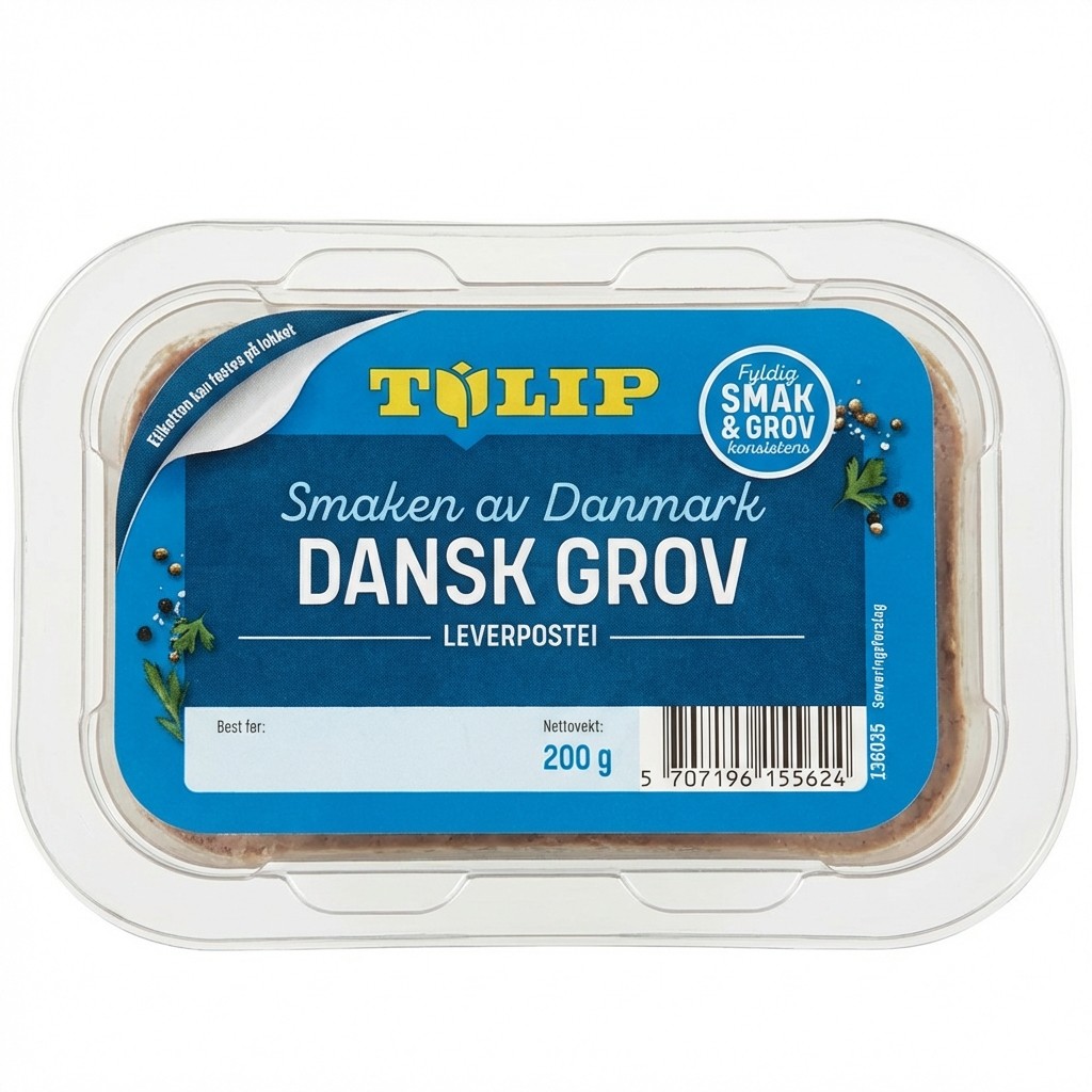 Dansk Grov Leverpostei 200g Tulip