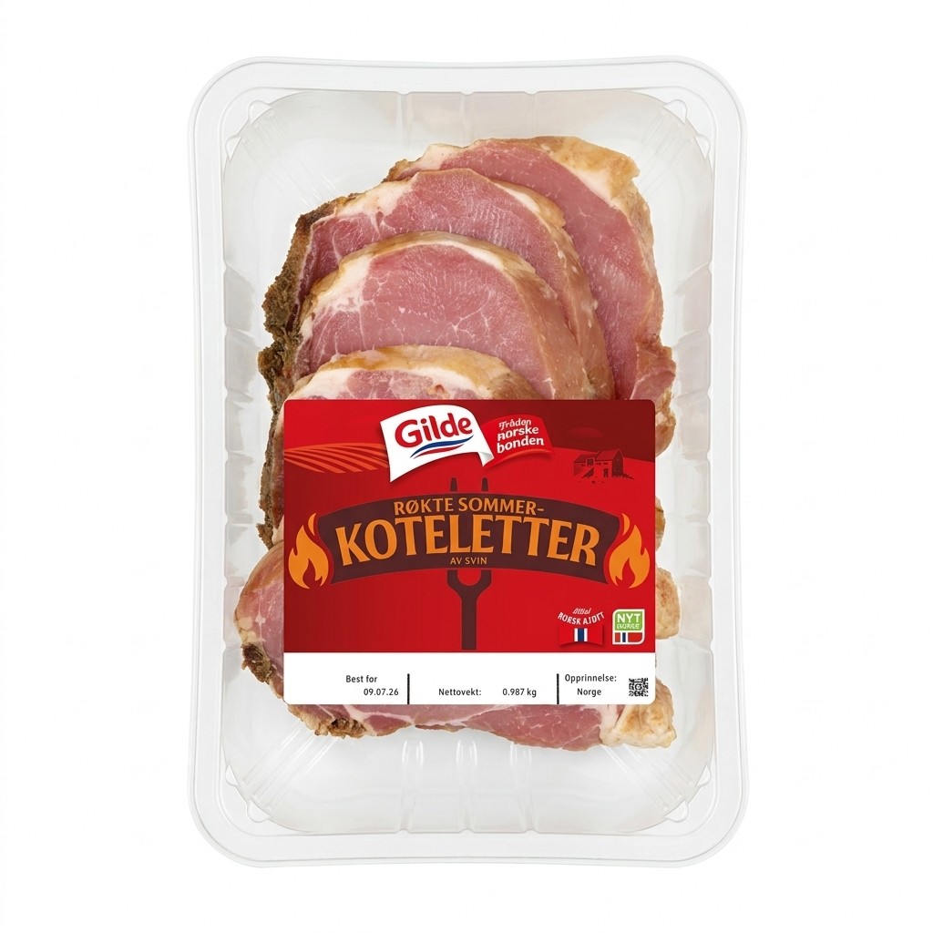 Røkte sommerkoteletter 1.266kg Gilde