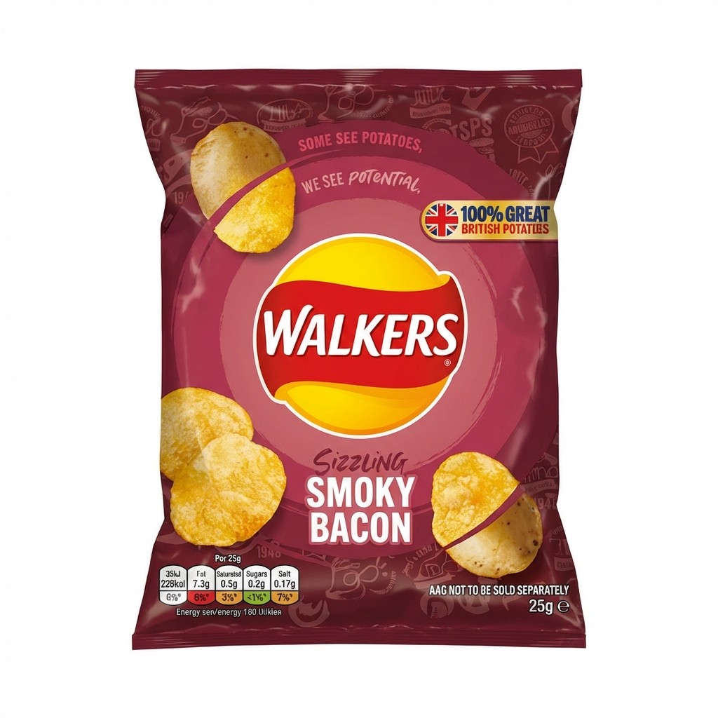 Walkers Sizzling Smoky Bacon 25g