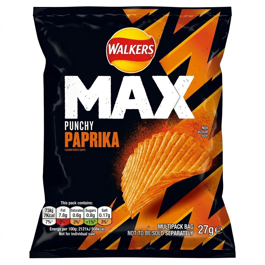 Walkers MAX Punchy Paprika Crisps 27g