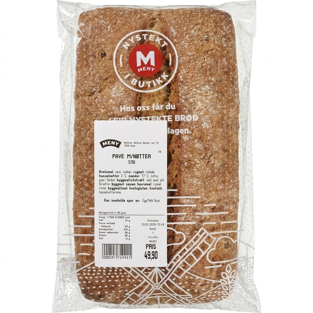 Pavé m/Nøtter 570g Meny