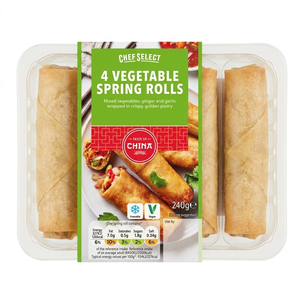 Chef Select 4 Vegetable Spring Rolls 240g