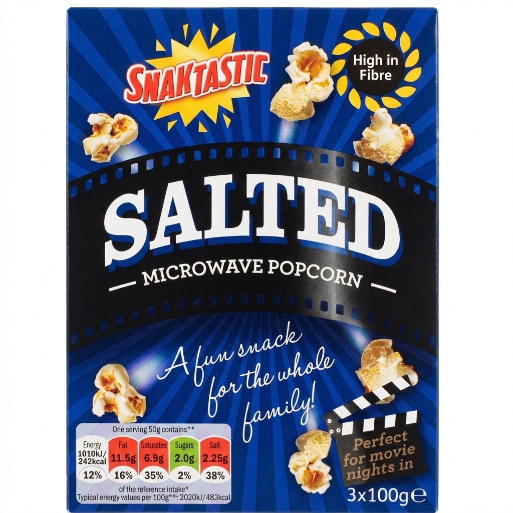 Snaktastic Salted Microwave Popcorn 3x100g