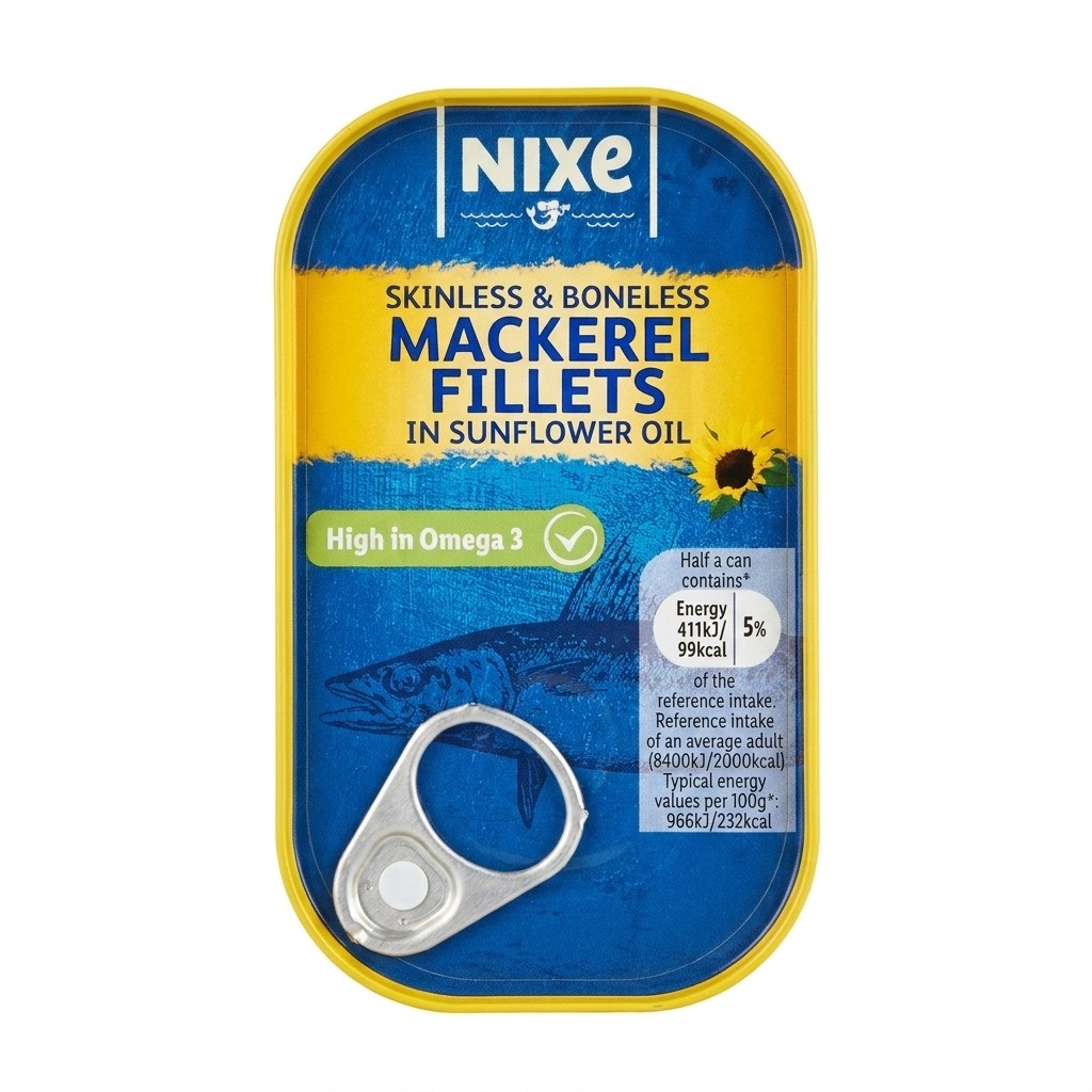 Nixe Mackerel Fillets in Sunflower Oil 125g