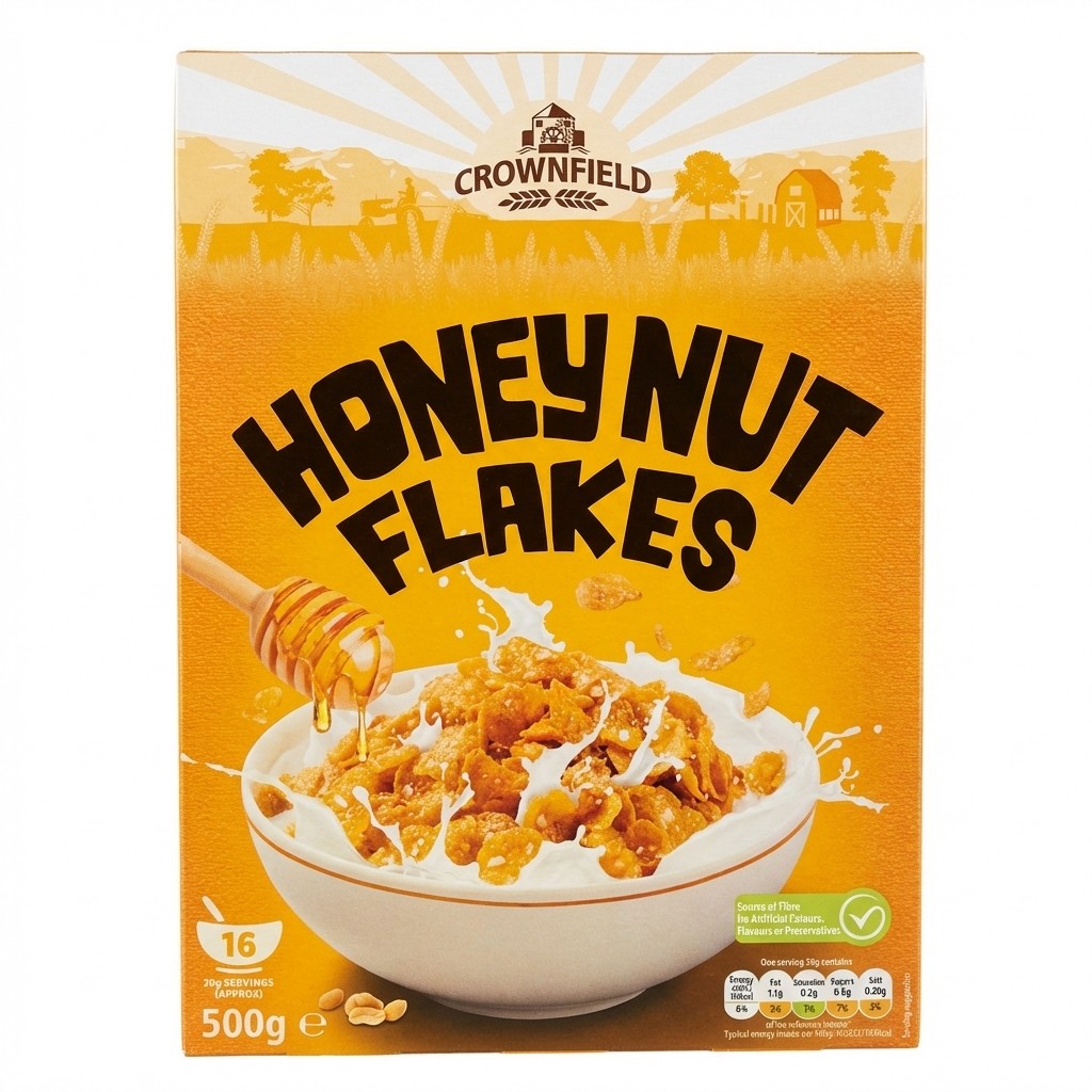 Crownfield Honey Nut Flakes 500g