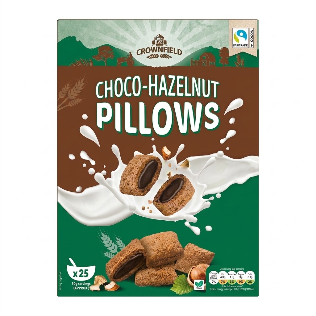 Crownfield Choco-Hazelnut Pillows 750g