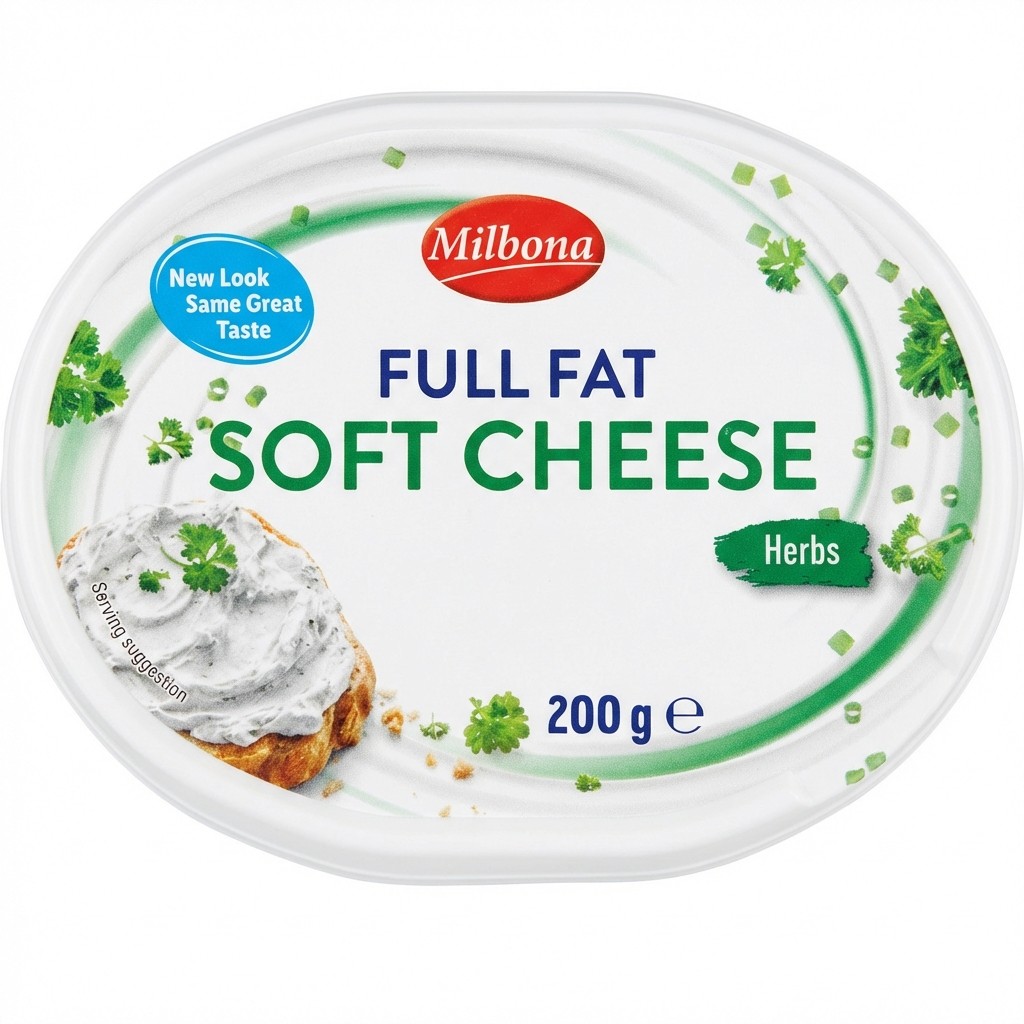 Milbona Full Fat Soft Cheese Herbs 200g
