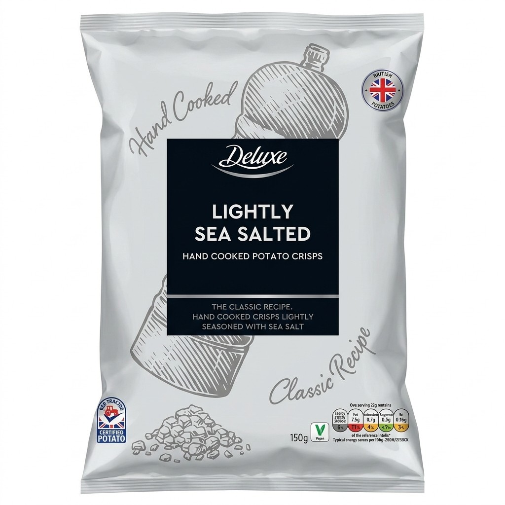 Deluxe Lightly Sea Salted Hand Cooked Potato Crisps 150g