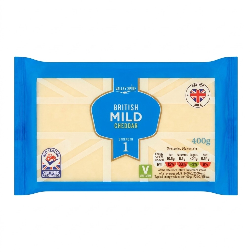 Valley Spire British Mild Cheddar 400g