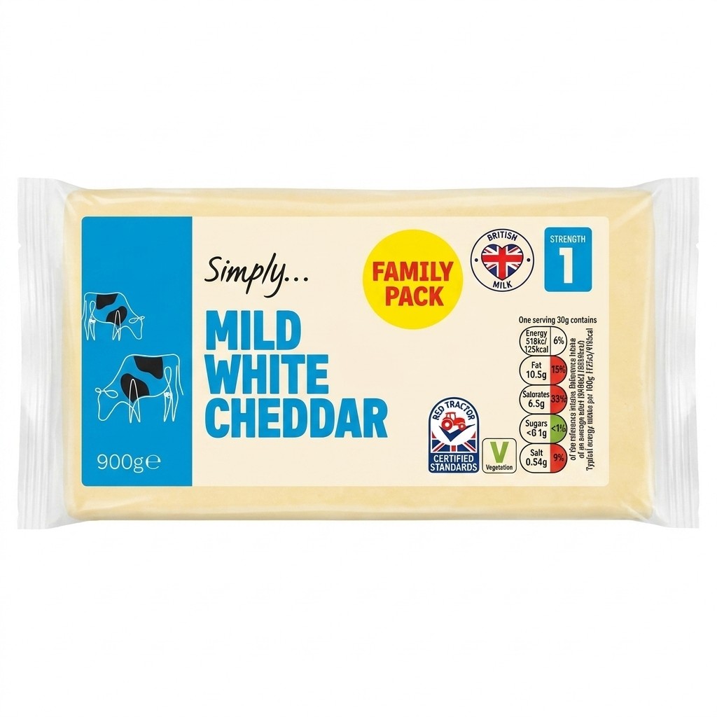 Simply Mild White Cheddar 900g