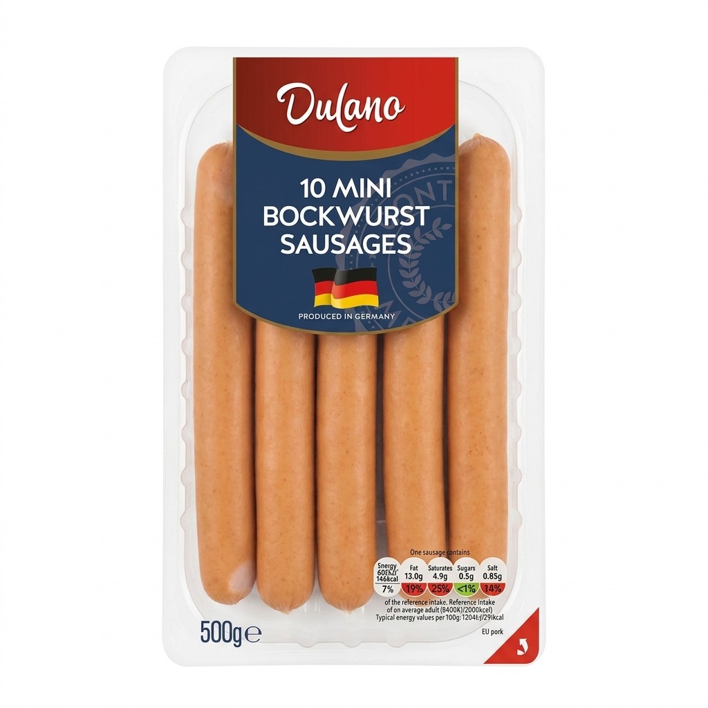 Dulano 10 Mini Bockwurst Sausages 500g