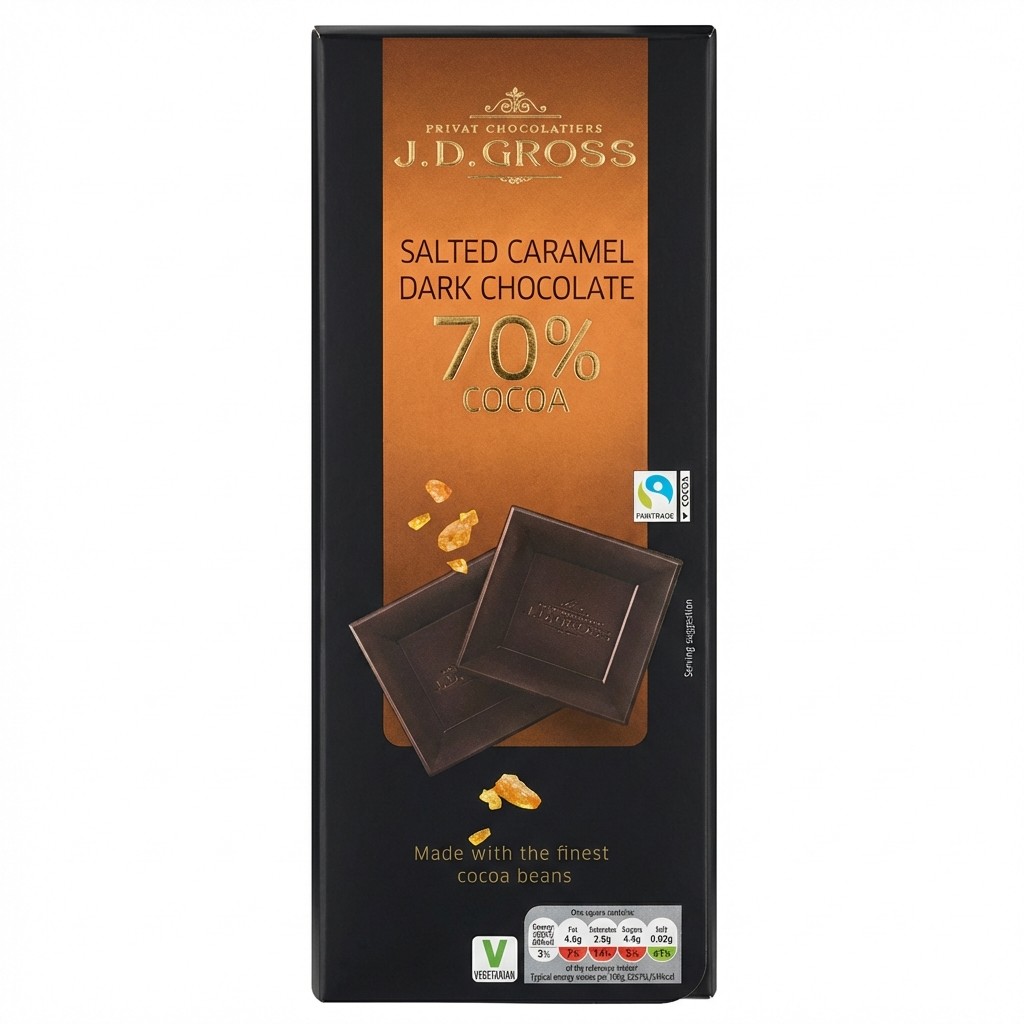 J.D. Gross Salted Caramel Dark Chocolate 125g