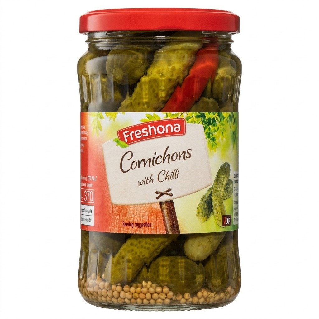 Freshona Cornichons with Chilli 330g