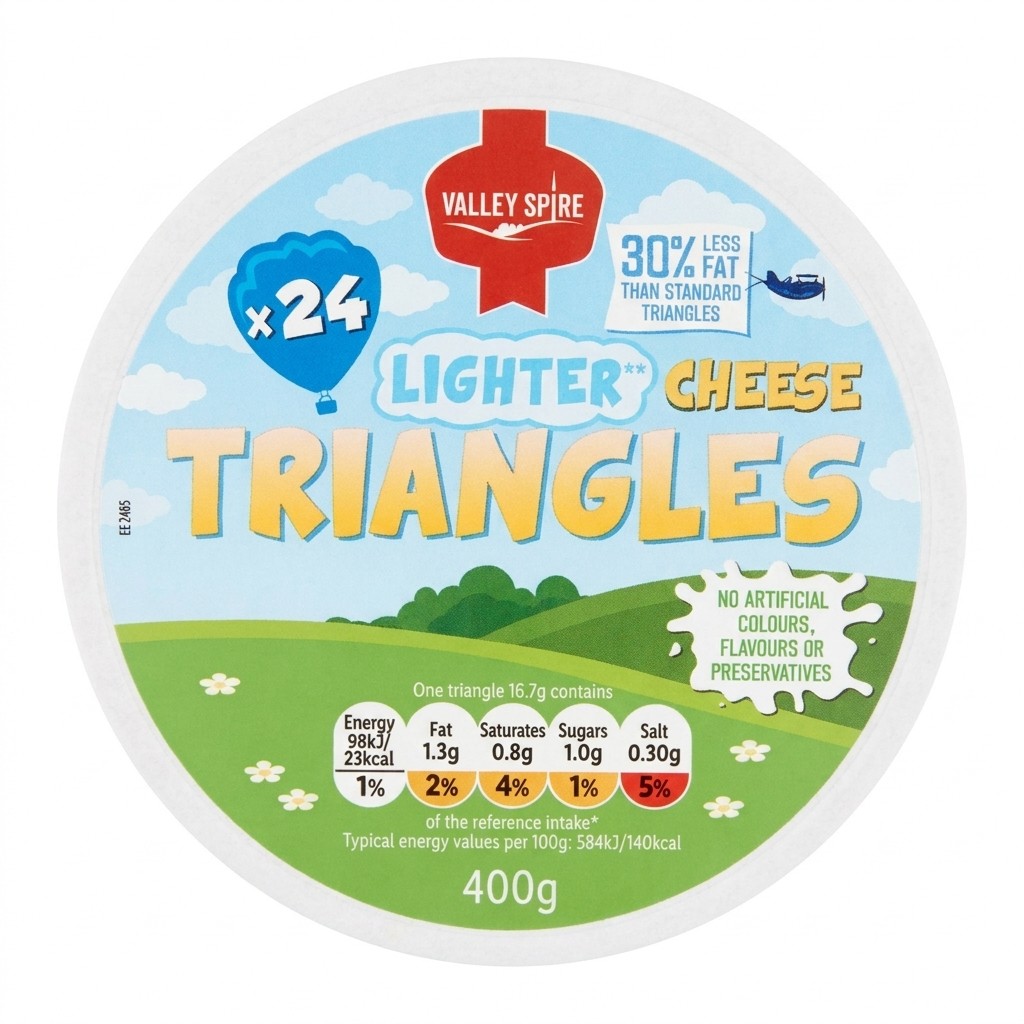 Valley Spire Lighter Cheese Triangles 400g