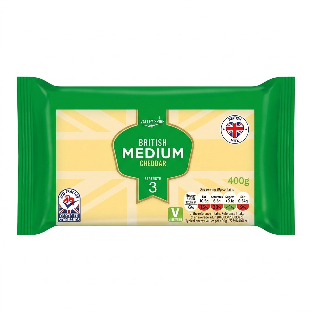 Valley Spire British Medium Cheddar 400g