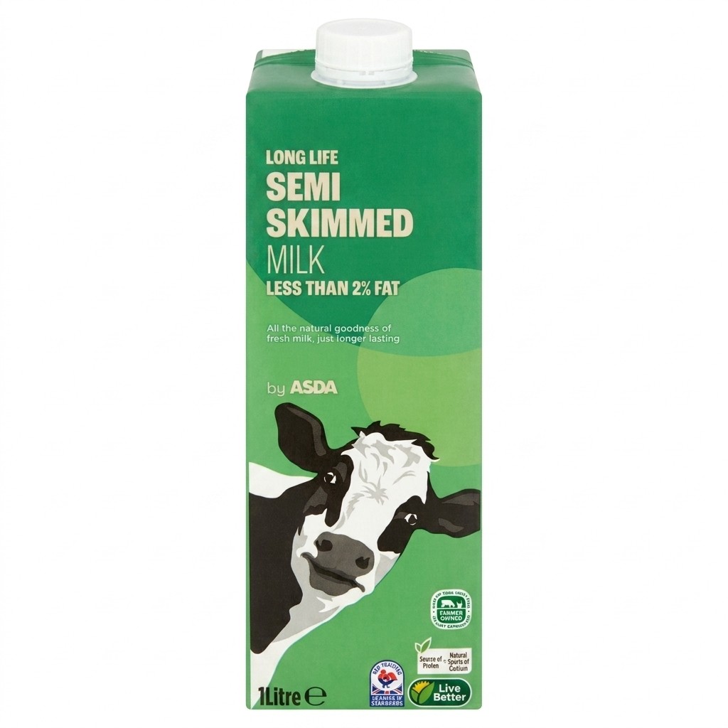 ASDA Long Life Semi Skimmed Milk 1l