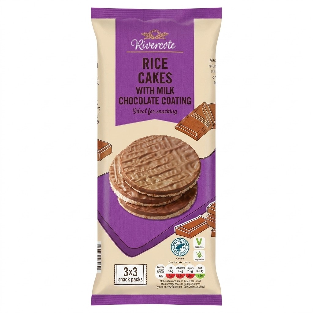 Rivercote Rice Cakes with Milk Chocolate 135g