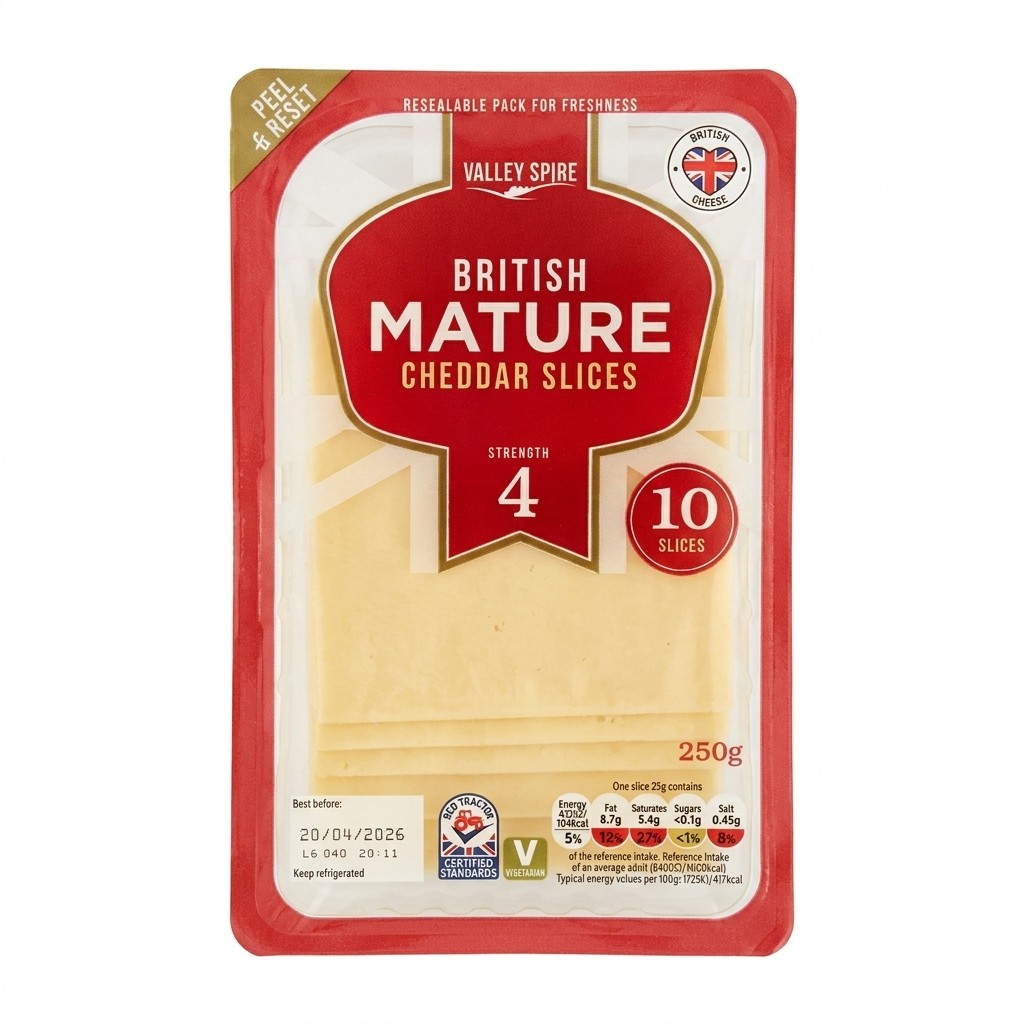 Valley Spire British Mature Cheddar Slices 250g