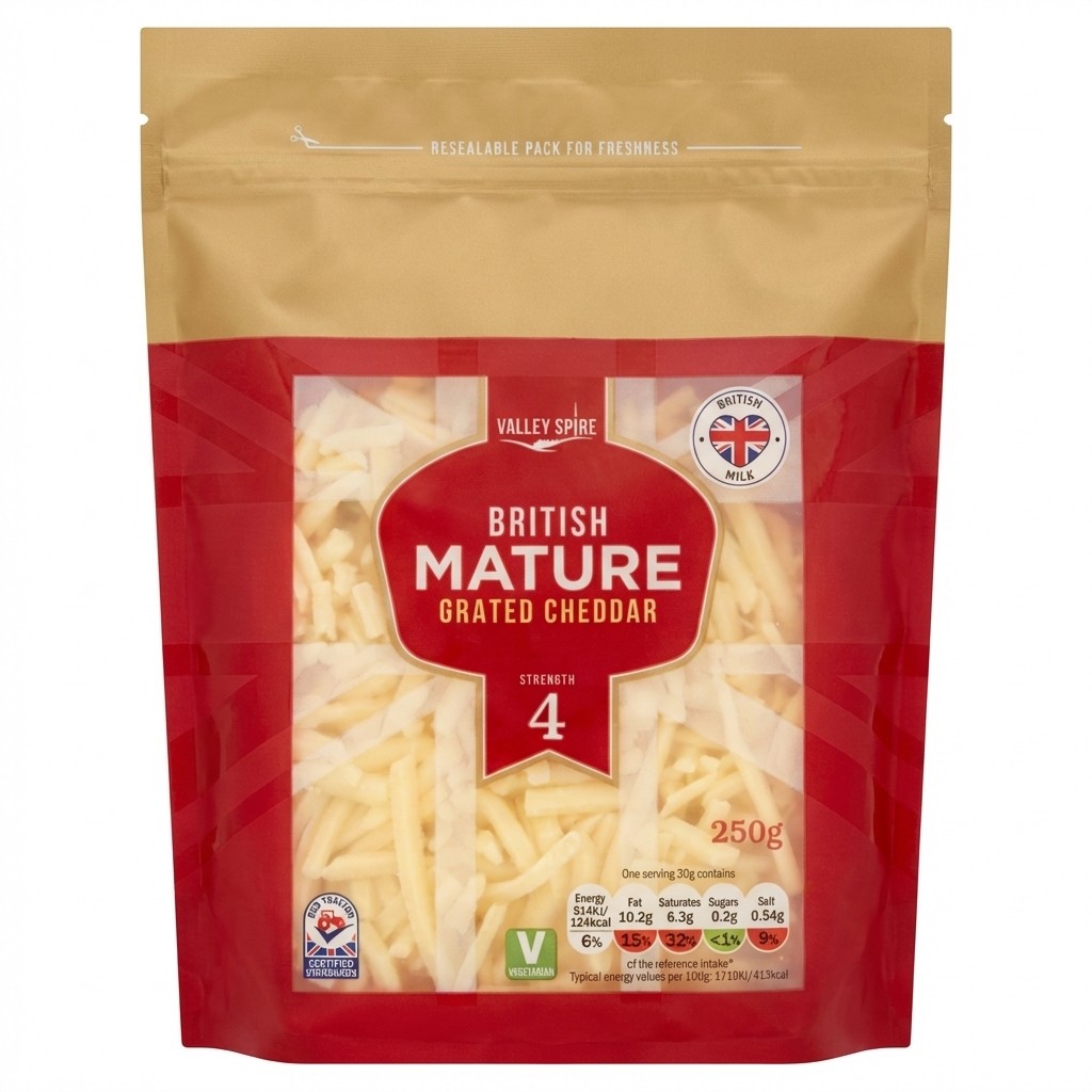 Valley Spire British Mature Grated Cheddar 250g
