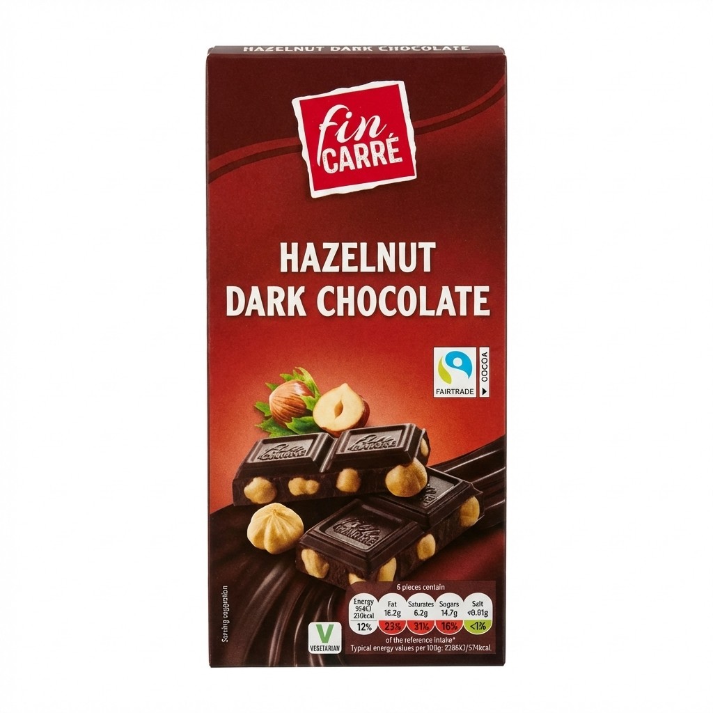 Fin Carré Hazelnut Dark Chocolate 200g