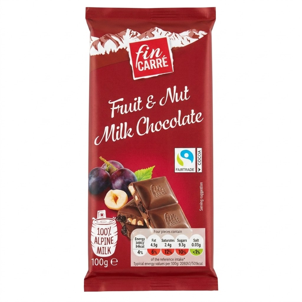 Fin Carré Fruit & Nut Milk Chocolate 100g