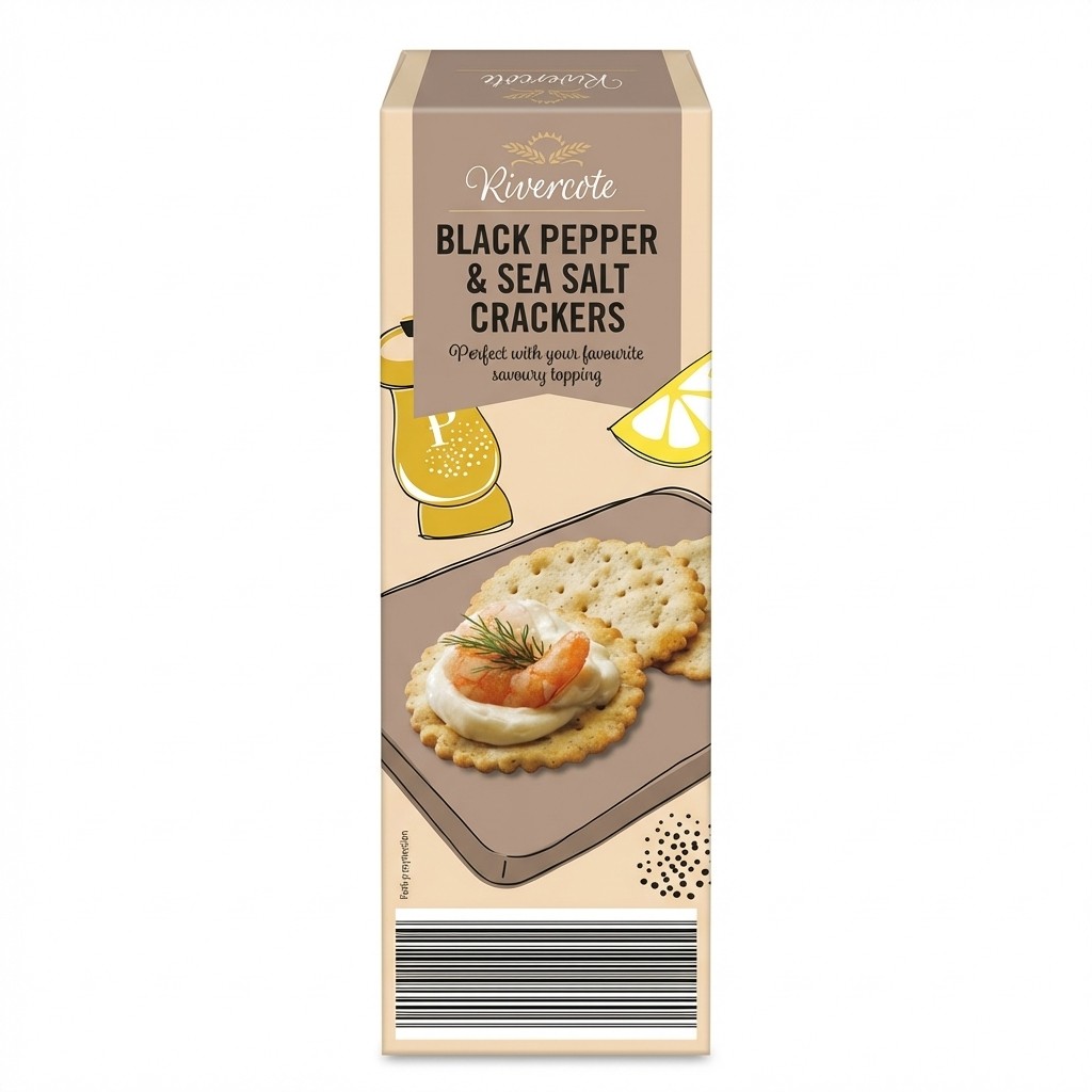Rivercote Black Pepper & Sea Salt Crackers 185g