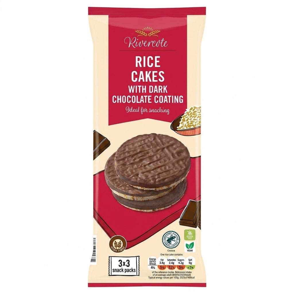 Rivercote Rice Cakes with Dark Chocolate Coating 150g