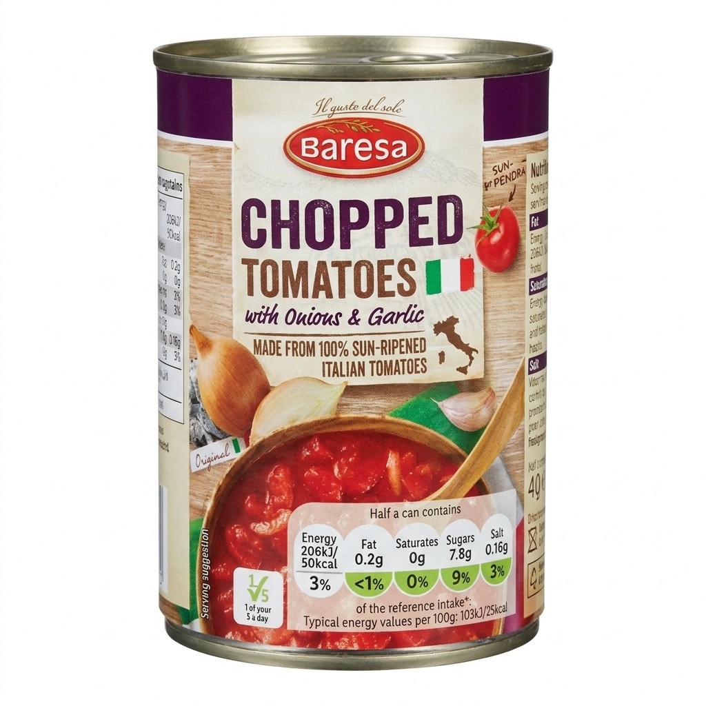 Baresa Chopped Tomatoes with Onions & Garlic 400g