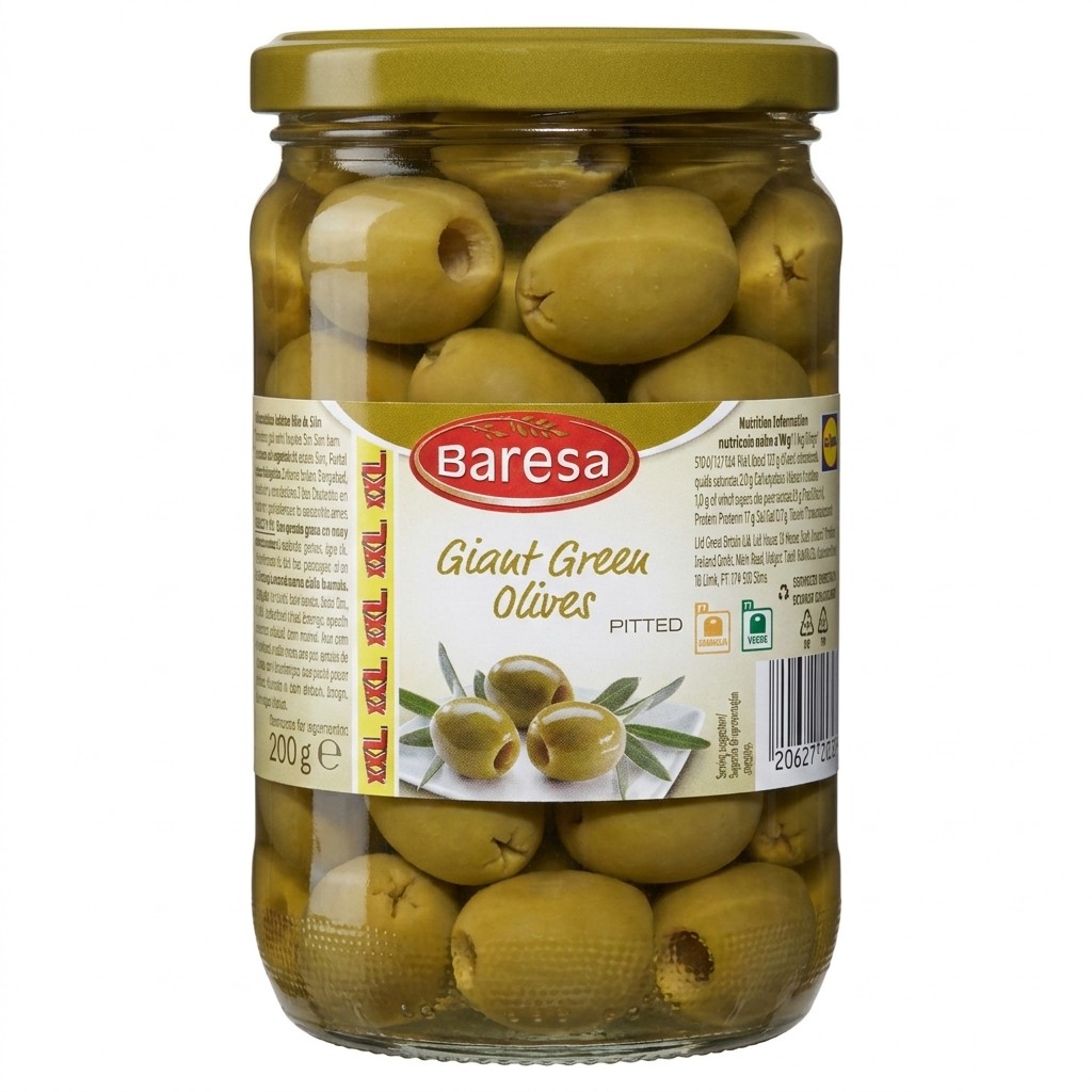 Baresa Giant Green Olives Pitted 680g
