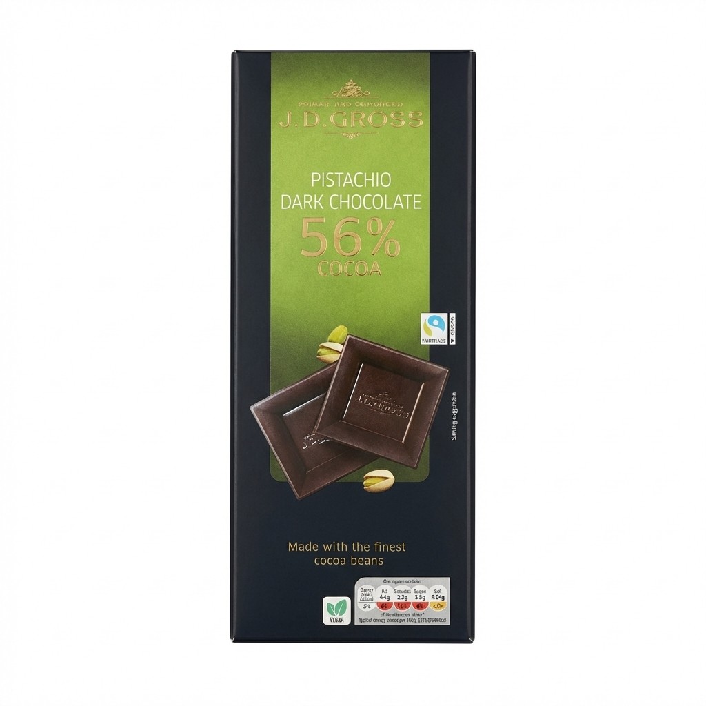 J.D. Gross Pistachio Dark Chocolate 125g