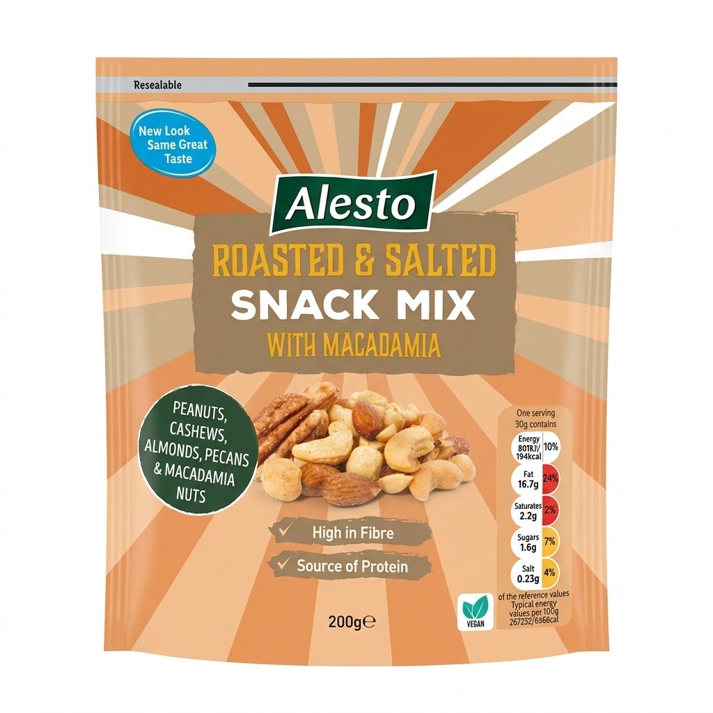 Alesto Roasted & Salted Snack Mix with Macadamia 200g