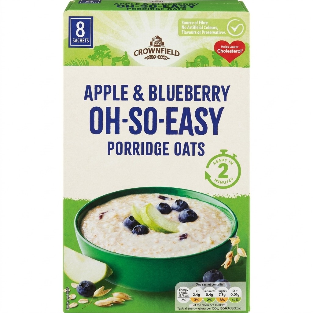 Crownfield Apple & Blueberry Oh-So-Easy Porridge Oats 288g