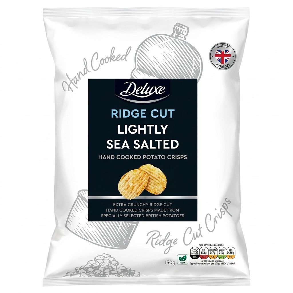 Deluxe Ridge Cut Lightly Sea Salted Crisps 150g