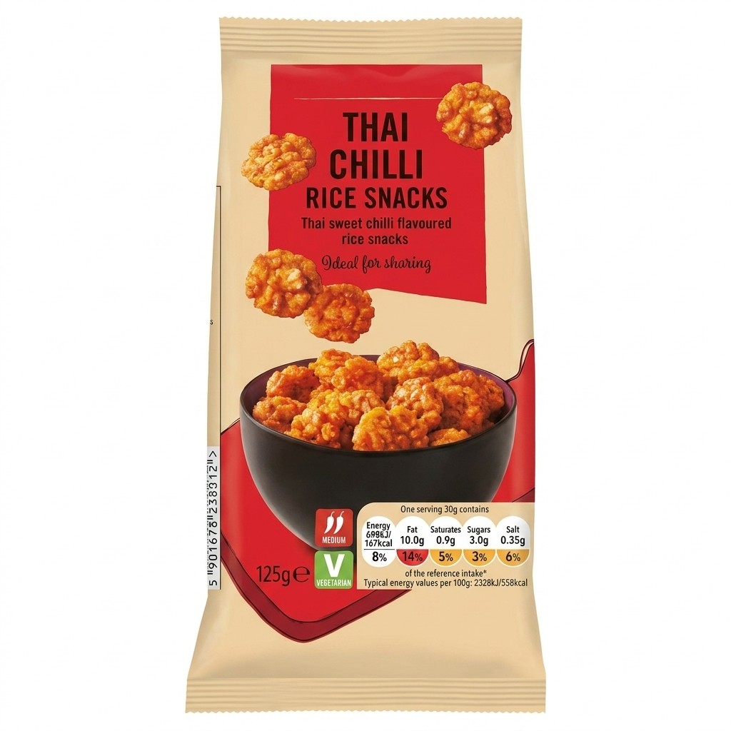 Rivercote Thai Chilli Rice Snacks 125g